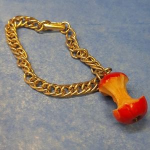 Bitten Red Apple braclet...goth jewelry,  gypsy